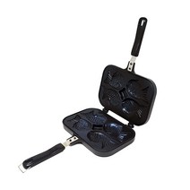 KD HOME 전통적인 타이야키 붕어빵 물고기 모양 케이크 팬 와플 팬케이크 빵 메이커. 빠르고 쉬운 디저트 메이커. 최대 4개의 페이스트리 반죽 요리. 가정 요리