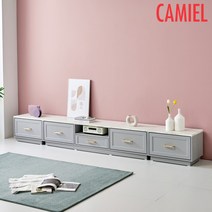 [기간한정 5% 할인이벤트] [까미엘]루트4 3020 1단 거실장세트(CC_AK0102), 그레이 대리석패턴
