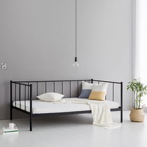 마켓비 RISHULT 데이베드 침대 싱글사이즈 S 100x200, 매트블랙