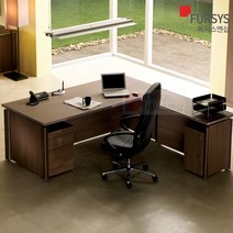 퍼시스 L자 ㄱ자 책상 세트 2000 긴 L형 사무용 중역 책상 사이드 대표실 사장님 맨해튼 ZDE320LR, R형 LD