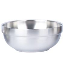 BuyGoods 이중 스텐 국그릇 탕기 식당 업소용 대접 비빔밥 갈비탕 그릇 칼국수 면그릇, 스텐 이중 탕기 21cm