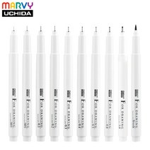 우찌다 #4600 드로잉펜 낱자루 10가지 팁, 0.4mm 블랙