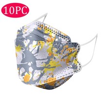 KN95 Masqu 10pcs 염료 위장 FFP2 CE Facemask 덴탈마스크, 기본, T03-C-10pcs