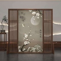 한지 파티션 한옥 가림막 호텔 거실 침실 공간 분리, 물푸레나무 180X180CM 좌우 중공