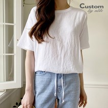 [커스텀에이블] 라운드 밑단 스트링 반팔 티셔츠_C2207TS198B