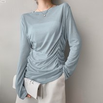 여성 티셔츠 빅 네크라인 아이스 선바이저 긴팔감 레깅스 여 슬림 스트링 뉴타임즈 A12 P894B561