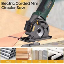 에어 톱 직소 480W 전기 원형 톱 3700RPM 레이저 가이드 스케일 눈금자 진공 포트 3 금속 디자인 절단을 위, 02 EU