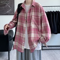 DFMEI 체크 셔츠 남 긴팔 체크 코트입니다