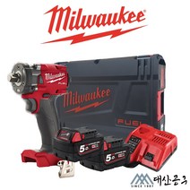 밀워키 충전 임팩트렌치 1/2 M18 FIW212 임팩 5Ah 3Ah 베어툴 세트 502X, [05] 302X (3A 배터리 2개+충전기)