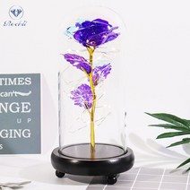 미녀와야수 유리돔 장미 로즈 무드등 한송이 인테리어 램프 선물, S