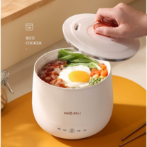 전기밥솥 가정용 미니 전기밥솥 전기포트 라면포트 멀티포트, 아이보리, 유리 뚜껑