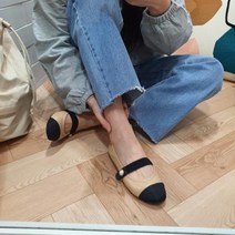 다잇템 여자 밴딩스트랩 양가죽 플랫슈즈 (8280427)