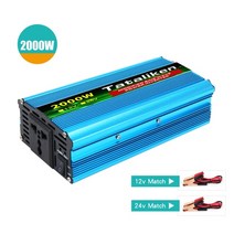 시거잭인버터 태양광인버터 캠핑용인버터 차량용인버터 순수정현파 1500w2000w dc 12v24v는 ac 220v 휴대용 자동차 전원 충전기 변환기 어댑터 eu 슬롯 자동차, 24v2000w 220vno 주도