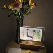 결혼 사진 무드등 - LED 아크릴 조명 선물 결혼 사진 인쇄 소품, 사각형