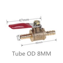 체크밸브 볼밸브 전동볼밸브 암수볼밸브 볼밸브손잡이 붓싱 황동볼밸브 6mm-12mm 호스 바브 인라인 황동 물 오일 공기 가스 연료 라인 차단 볼 밸브 파이프 피팅 66, 튜브 외경 8mm