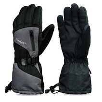 PHRIXUS 스키 & 스노우 장갑 방수 겨울 스노우보드 남성 및 여성용 추운 날씨 스키 터치스크린 손목 목줄 합성 가죽 손바닥 3M 신슐레이트 단열152935, X-Large