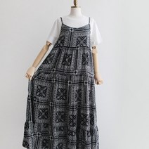 오브원 시에라 페이즐리 뷔스티에 롱 원피스