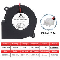 브러시리스 쿨러 냉각 DC 원심 송풍기 팬 1 개 60mm 12V 24V 2 핀 60x2, CHINA_12V Sleeve Bearing | 없음