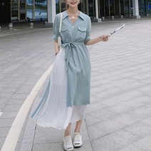 아디핏걸 앤두 배색 쉬폰 2 color 원피스