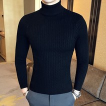남자반폴라 남자 목폴라 니트 남성 슬림 솔리드 컬러 터틀넥 핏 스웨터 겨울 긴 소매 클래식 캐주얼 보터밍 셔츠 5XL