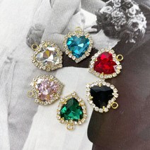 핀쿠션 골드 하트 큐빅 펜던트, 6컬러전부