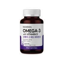 (아울렛) 프리벤트라 맥시마 오메가3 위드 비타민D 1302mg x 90캡슐(유통기한 23.8.19), 23년8월19일