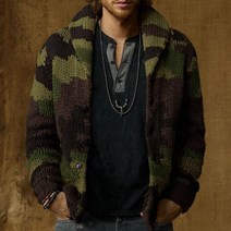 두꺼운 남자 꽈베기 숄 가디건 카라 밀리터리 가을 겨울 니트 스웨터