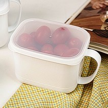 cocooning 일본산 심플 투명 손잡이형 냉장고 밀폐용기, 800ml