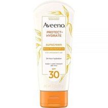 아비노 프로덕트 하이드레이트 모이스처라이징 바디 선스크린 로션 광범위한 스펙트럼 Spf 30 및 프리바이오틱 귀리 무중력 상쾌한 느낌 파라벤 프리 오일 옥시벤존 85g, SPF 30 Antioxidant Oat