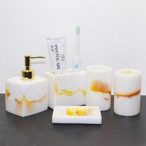 호텔 욕실 수지세트 욕실 액세서리 세트 수지 소재 비누 디스펜서 칫솔 홀, 5 Pieces Set C