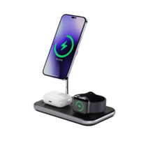 초텍 애플 MFM 인증 3in1 맥세이프 무선충전기 T589-F, 1개