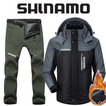 SHLNAMO 자켓 바지 여름낚시복 우의 내피 고어텍스 두껍고 따뜻한 플리스 낚시 의류 남자용 플러스 사이즈 반사 등산 의류 겨울 107029, 2XL, 블랙 2