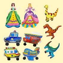 [공감박스] 그리기 풍선 모음 컬러룬 색칠 그림 공주 공룡 탈것 자동차 구급차 프린세스, 1개, 줄리아