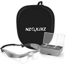 NZQXJXZ LED 조명이 있는 돋보기 탈착식 아크릴 시트 4개가 있는 헤드밴드 돋보기 1.5X 2.5X 3.5X 5X - 충전식 핸즈프리 조명 헤드 돋보기 유리 공예, White*04