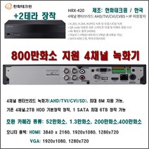 한화테크윈 16채널 8M 펜타브리드 녹화기 (HRX-1620), 800만화소 4채널 녹화기(HRX-420)
