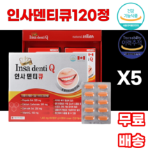 인사덴티큐 캐나다 댄티 DENTI 프로폴리스 칼슘 비타민C 치아건강 뼈건강 근육기능 물과함께 탄산칼슘 남녀노소 누구나 부모님 어르신 어른 선물 옥수수수염 이빨 이 치아 옥수수, 5박스, 120정