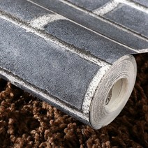 쇼핑을잇다 벽지 비짠 돌 벽지 롤 순수 컬러 3d 벽돌 Pvc 월페이퍼 마그네틱 벽 종이, 03 다크 그레이_01 1x0.53M