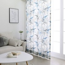 래시컬 패턴 크릴 커튼 나비주름 75x230cm 1장