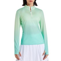 Libin 여성용 UPF 50 긴소매 골프 셔츠 자외선 차단 하프 지퍼 SPF UV 테니스 러닝 하이킹 아웃도어 상의 01라이트 그레이. XLarge, Medium, 02-gradient Ramp-green