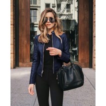 저렴한 여성 가을 가죽 자켓 긴 소매 블랙 슬림 Veste Femme Streetwear Retro Coats Chaqueta Mujer