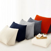 네모라인 내껌딱지 달잠쿠션 순면 삼각 등쿠션(솜포함) 등받이쿠션 소형/중형/대형 허리쿠션, 웜그레이