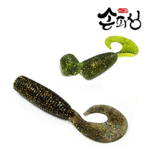 손피싱 댕댕이웜 50개입/광어 다운샷 우럭 쏘가리 광어웜 채비 낚시, 키위골드펄 CA28