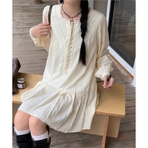 어썸클로젯 로엘린 레이스 콩단추 베이비돌 미니원피스