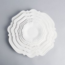 별난그릇_다양한 디자인의 하얀 도자기 I-1, 선택37_레이스원형접시