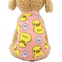 강아지 고양이 봄 옷 나시 시밀러룩 소형견 토이푸들 바캉스 프렌치불독 크롭티, XXL 6-7.5kg, Yellow duck
