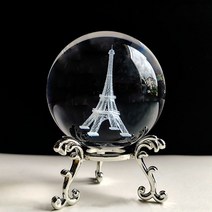 풍수 크리스탈 공 문진 스탠드 치유 명상 유리 구 홈 데코 장식품 연꽃 60mm 3d 조각, [01] 60mm with stand, [04] lotus 2