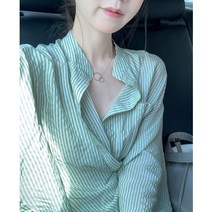 체크 셔츠원피스 일찍이 가을옷 프렌치 줄무늬셔츠 긴팔 냉담 무드 여성의류 고퀄리티 감각 슬림핏 3006209349