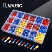 터미널 단자 1200PCS 황동 PG 신주 U형 O형 총알 압착 단자, B36:PG 단자 1200PCS