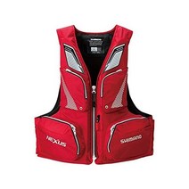 시마노 SHIMANO NEXUS VF-142Q 부양 조끼 낚시 라이프 베스트, L, 레드