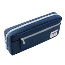 생활공식 대용량 사각 파우치 필통, 블루